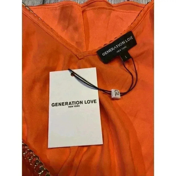Generation Love Women's Dallas Chain Tank Papaya Career Cocktail Formal Sexy NWT - Picture 5 of 8